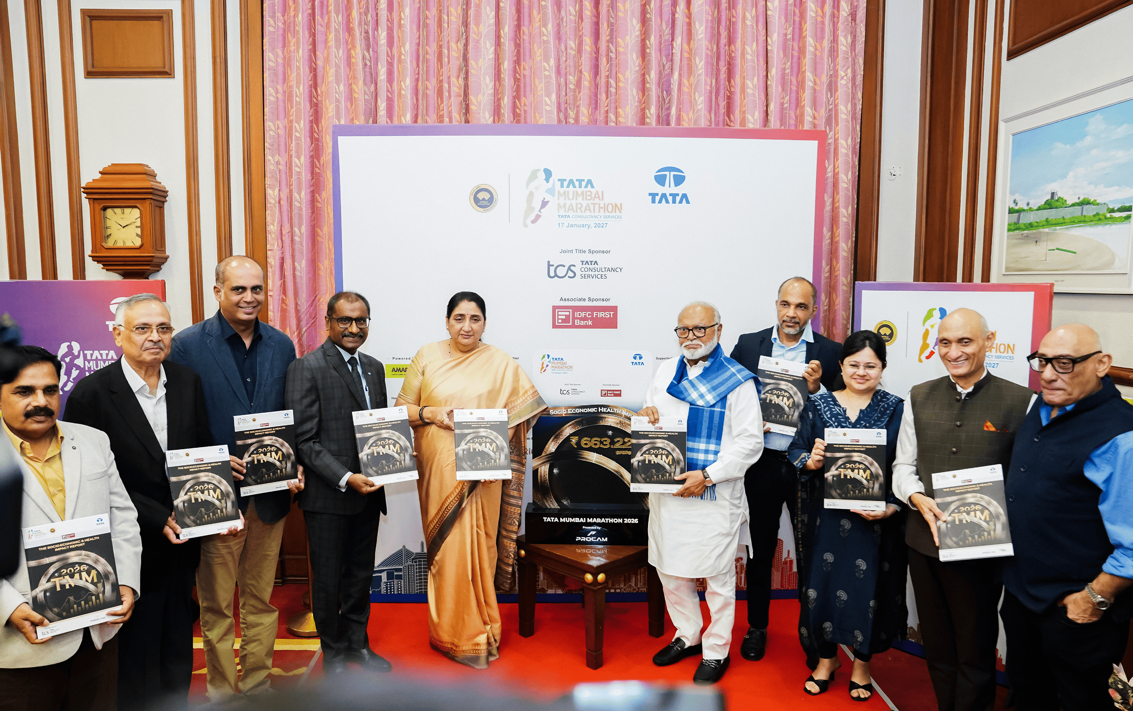Maharashtra Deputy Chief Minister Smt. Sunetra Ajit Pawar Unveils Tata Mumbai Marathon 2026 Socio-Economic and Health Impact Report